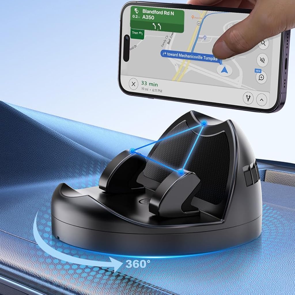 STHIRA® Quick Install Dashboard Car Phone Holder, 360 Degree Rotation Car Phone Mount STHIRA® Quick Install Dashboard Car Phone Holder, 360 Degree Rotation Car Phone Mount
